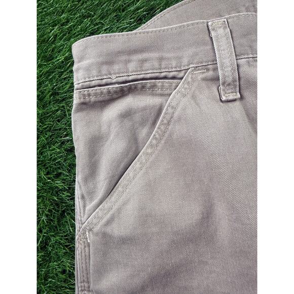 Wrangler Mens 30x32 Khaki Beige Carpenter Pants Relaxed Fit Utility Workwear Y2K - Picture 9 of 15